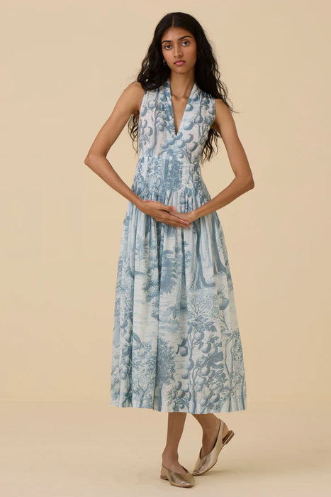 Aarini Blue Print Dress