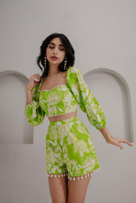 ISLA PRINTED CROP TOP SET