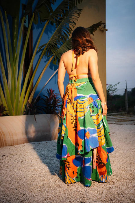 Rio Layered Skirt In Blooming Bounty